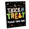 Big Dot of Happiness Jack-O'-Lantern Trick or Treat Sign with Stand, Printed on Sturdy Plastic Material - 10.5 x 13.75 inches - 1 Piece